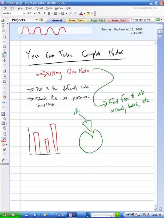 Entering Complex Notes in OneNote