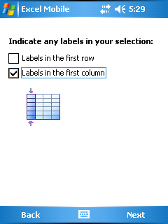 Excel Mobile - Create a Chart - Step 3