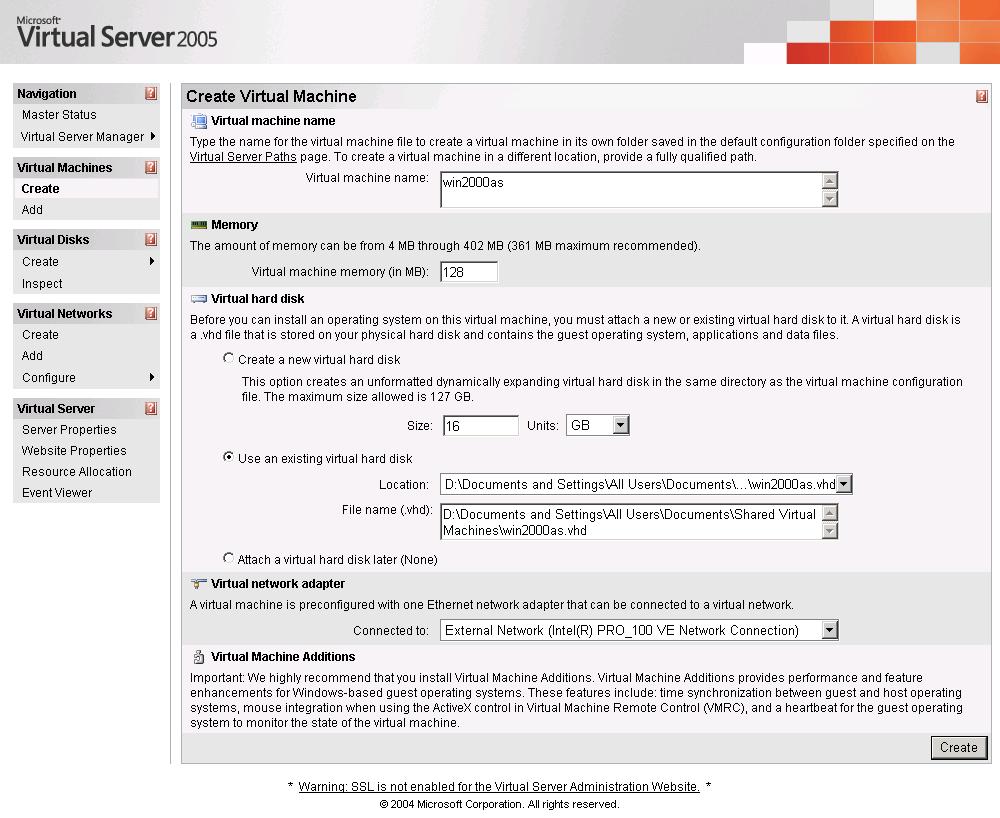 Create Virtual Machine