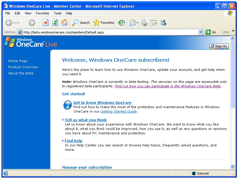 OneCare is a Subscription-based Product
