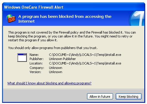 OneCare Firewall Looks Familiar