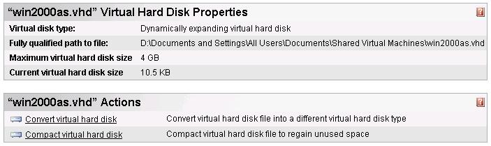 Virtual Hard Disk Properties