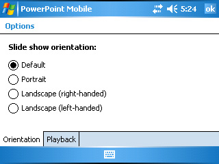 PowerPoint Mobile Options